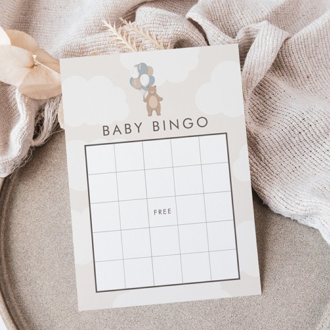 Vi kan vänta | Neutralt Blue Baby Bingo Game Tilläggskort (Skapare uppladdad)