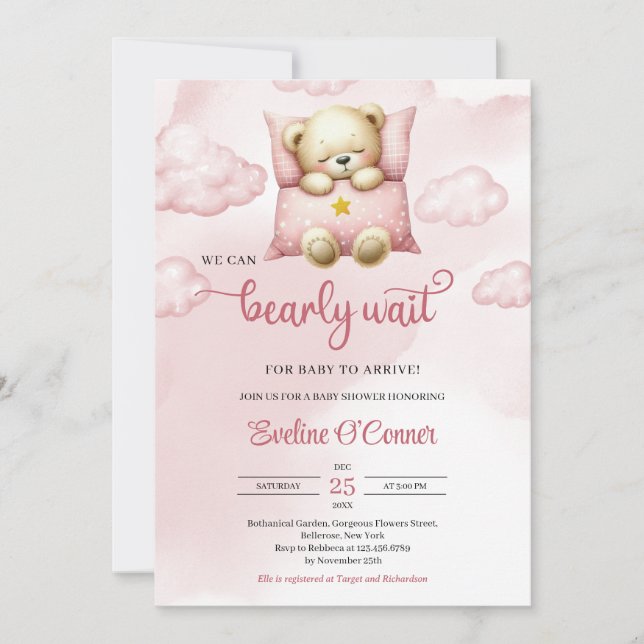 Vi kan vänta på baby inbjudningar (Framsida)