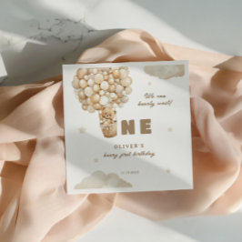 Vi kan vänta på Beige-ballonger 1:a födelsedag Pappersservett