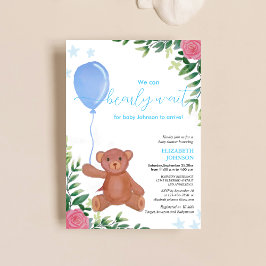 Vi kan vänta på blommigtens söta babydusch. inbjudningar