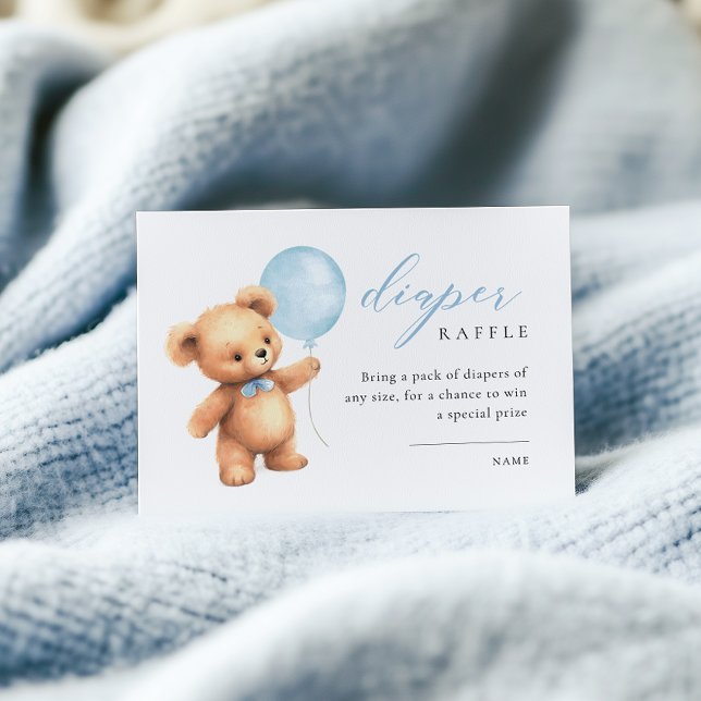 Vi kan vänta på Blue Ballon Diaper Raffle Tilläggskort (Skapare uppladdad)