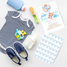 Vi kan vänta på Blue Bear Baby Shower