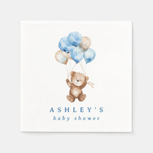 Vi kan vänta på Blue Boy Bear Baby Shower Pappersservett