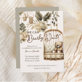 Vi kan vänta på boho botaniska babydusch. inbjudningar