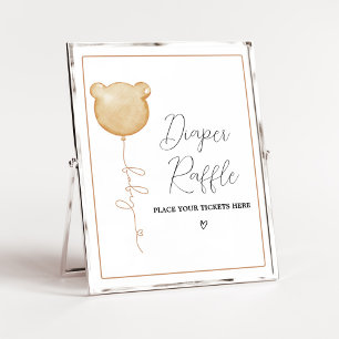 Vi kan vänta på Brown Ballon Diaper Raffle Poster