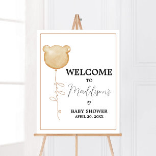 Vi kan vänta på Brown Balloon Baby Välkommen Poster