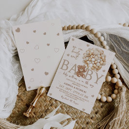 Vi kan vänta på Brown Bear Baby Shower Inbjudningar