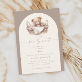 Vi kan vänta på en Neutral Boho Baby Shower Inbjudningar
