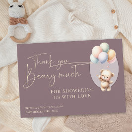 Vi kan vänta på en söt björnbabdusch. tack kort