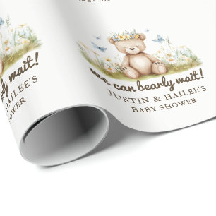 Vi kan vänta på gejdblommans babydusch. presentpapper
