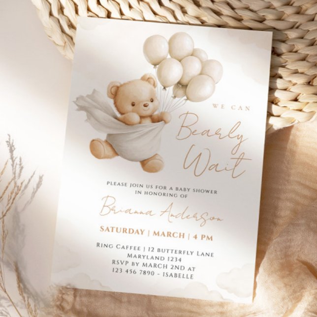 Vi kan vänta på inbjudan till Brown Baby Shower (Skapare uppladdad)