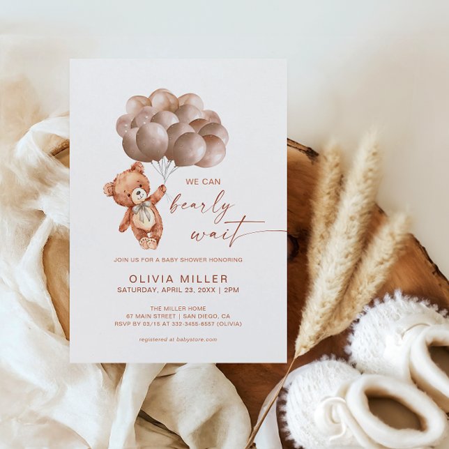 Vi kan vänta på könsuppehållande babyskor inbjudningar (Skapare uppladdad)