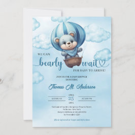 Vi kan vänta på nalle Baby Shower Inbjudningar