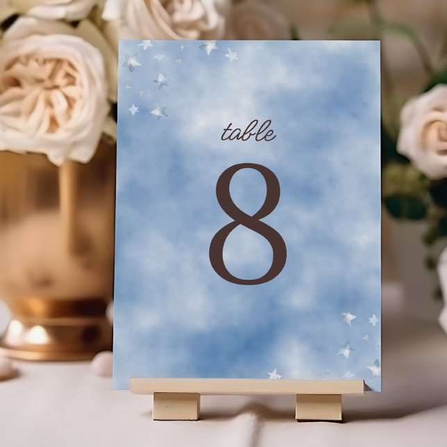 Vi kan vänta på Pastel Blue Baby Shower Bordsnummer (Skapare uppladdad)