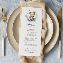 Vi kan vänta på Pastel Blue Baby Shower Meny