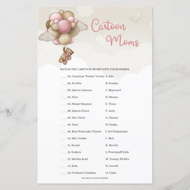 Vi kan vänta på rosa elfenbensbruna Tecknad Mammor (Framsida)