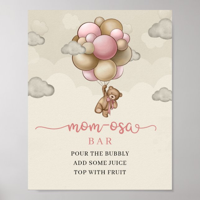 Vi kan vänta på rosa elfenbensbrunt Mamma-osa pub Poster (Framsidan)