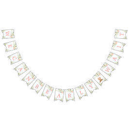 Vi kan vänta på rosa gienery babydusch. vimplar