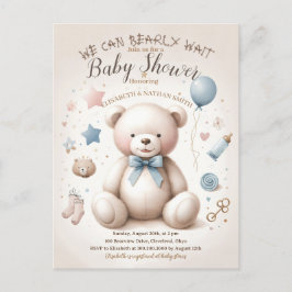 Vi kan vänta på söt Nalle, babyskor Vykort