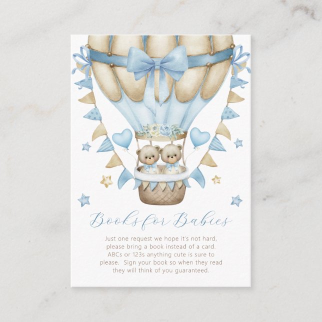 Vi kan vänta på Twin Boy Bokar för Spädbarn Tilläggskort (Framsida)