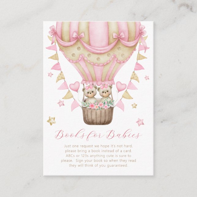 Vi kan vänta på Twin Girl Bokar för Spädbarn Tilläggskort (Framsida)