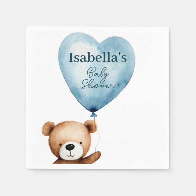 Vi kan vänta Pappert på Blue Boy Baby Shower Pappersservett (Framsidan)