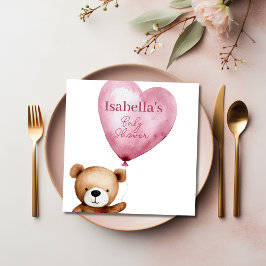 Vi kan vänta Pappert på Rosa Baby Shower Pappersservett