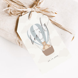 Vi kan vänta | Pojke Blue Balloon Shower Presentetikett