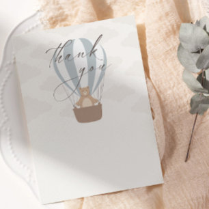 Vi kan vänta   Pojke Blue Balloon Shower Tack Kort