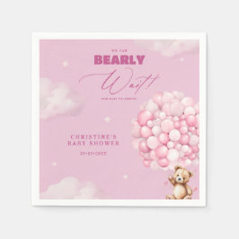 Vi kan vänta Rosa Baby Shower Napkins Pappersservett