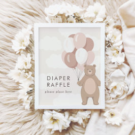 Vi kan vänta | Rosa Babyschare - klaffskylt Poster