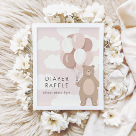 Vi kan vänta | Rosa Babyschare - klaffskylt Poster