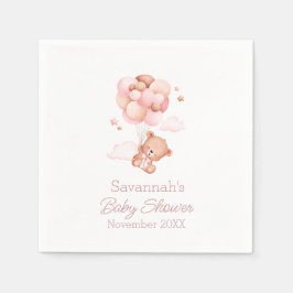 Vi kan vänta Rosa Ballons Baby Shower Pappersservett