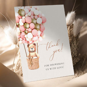 Vi kan vänta Rosa Guld Baby Shower Tack Vykort