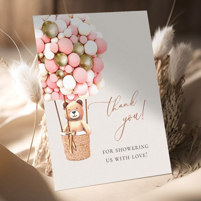 Vi kan vänta Rosa Guld Baby Shower Tack Vykort (Skapare uppladdad)