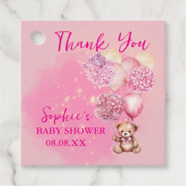 Vi kan vänta Rosa Hydrangeas och Balloon Gåvor Etiketter