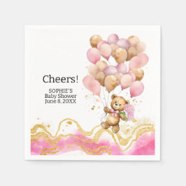 Vi kan vänta  Rosa och Guld Abstrakt Pappersservett