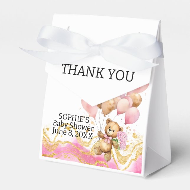 Vi kan vänta  Rosa och Guld Abstrakt Presentaskar (Framsidan Sidan)