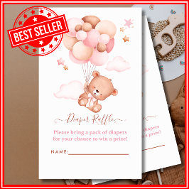 Vi kan vänta Rosa Pooh Bear Baby Shower Tilläggskort