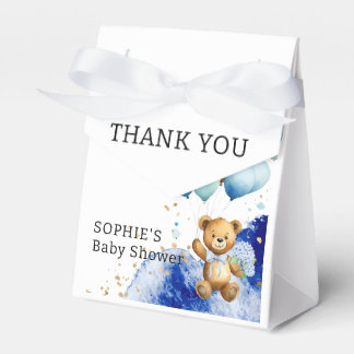 Vi kan vänta Royal Blue och Guld Baby Shower Presentaskar