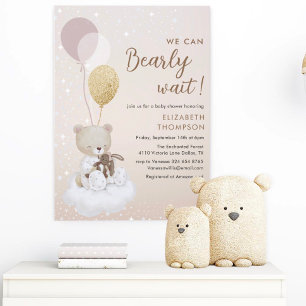 Vi kan vänta sparkly Baby Shower Inbjudningar