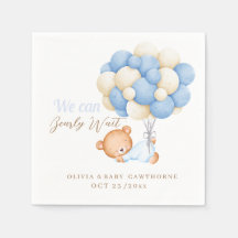 Vi kan vänta teddy Balloon Pojke Shower