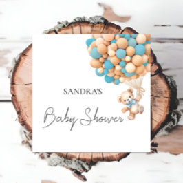 Vi kan vänta teddy Blue Balloon Serviettes Pappersservett