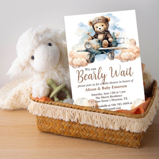 "Vi kan vänta tidigt" Baby Shower-inbjudan Inbjudningar ("We can Bearly Wait" Baby Shower Invitation)