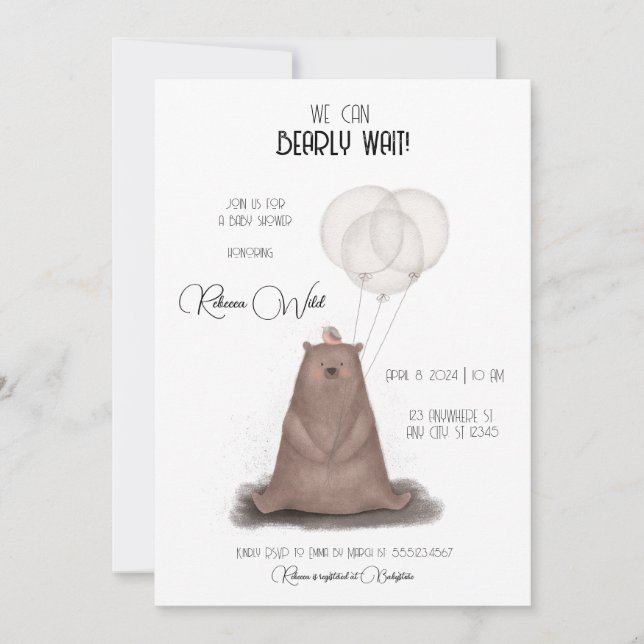 Vi kan vänta tidigt - det moderna stil minimala inbjudningar (Framsida)