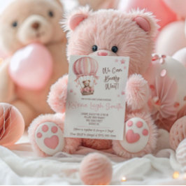 Vi kan vänta tidigt! Luftballong Baby Shower Inbjudningar