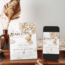 Vi kan vänta tidigt på Eleganten Baby Shower för N Inbjudningar