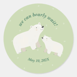 Vi kan vänta tidigt på Papper Plattform för babydu Runt Klistermärke