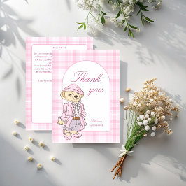 Vi kan vänta tidigt på rosa klassiska babydusch. tack kort