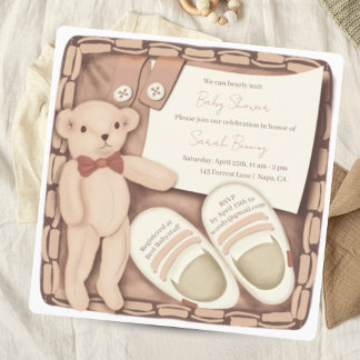 Vi kan vänta tidigt - vintagen Baby Shower för neu Inbjudningar